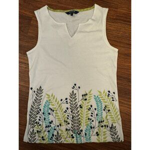 Maine New England Embroidered Scoop Neck Tank Top Size 8 100% cotton Debenhams